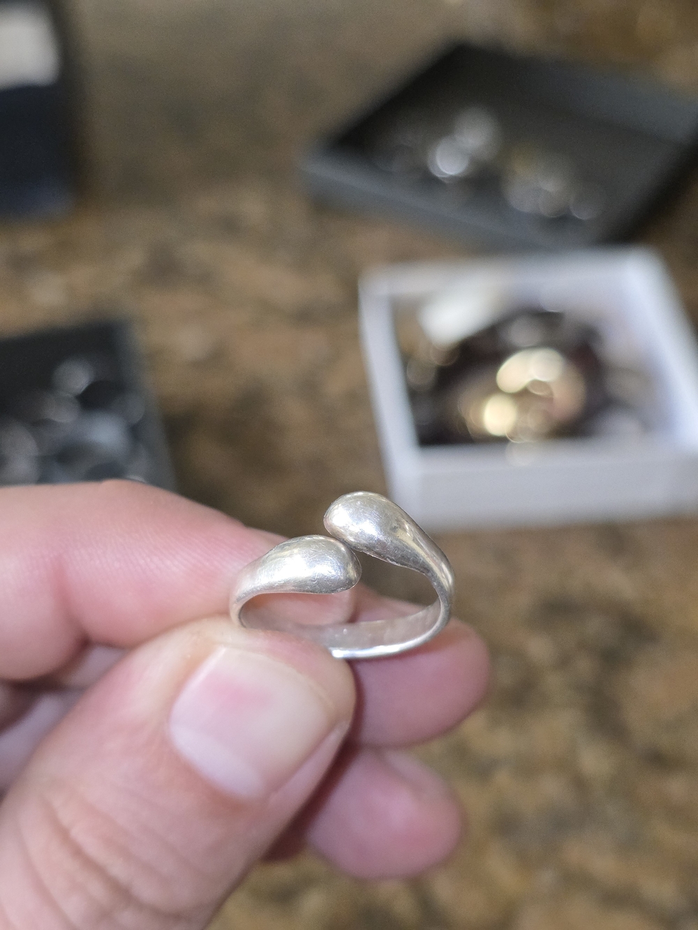 Stampd Silver Open Teardrop Ring
